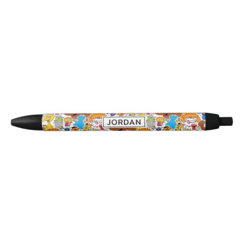 Sesame Street Pals Doodley Pattern  Add Your Name Blue Ink Pen