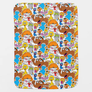 Sesame Street Pals Doodley Pattern Baby Blanket