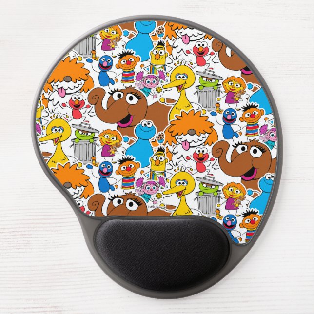 Sesame Street Pals Doodley Pattern Gel Mouse Pad (Front)