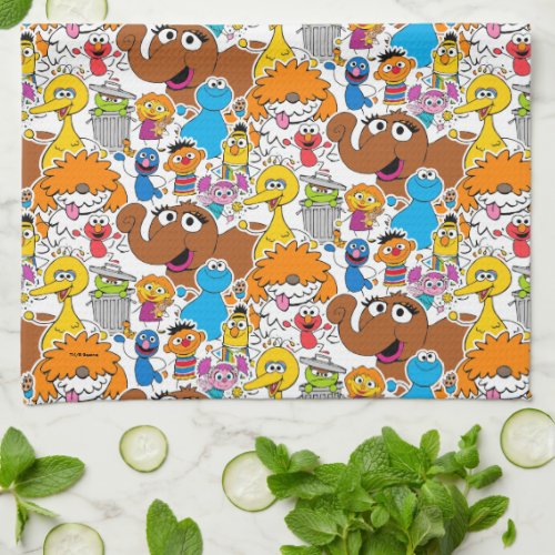 Sesame Street Pals Doodley Pattern Kitchen Towel