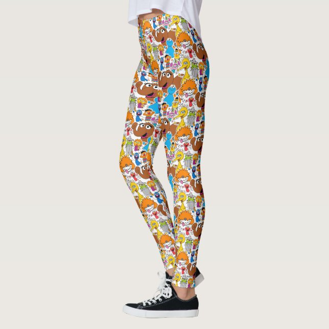 Sesame Street Pals Doodley Pattern Leggings (Left)