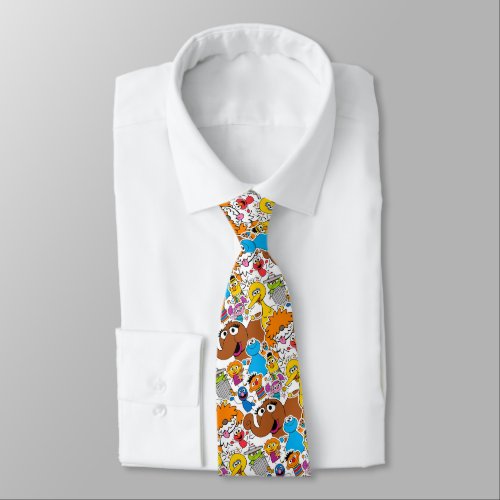 Sesame Street Pals Doodley Pattern Neck Tie