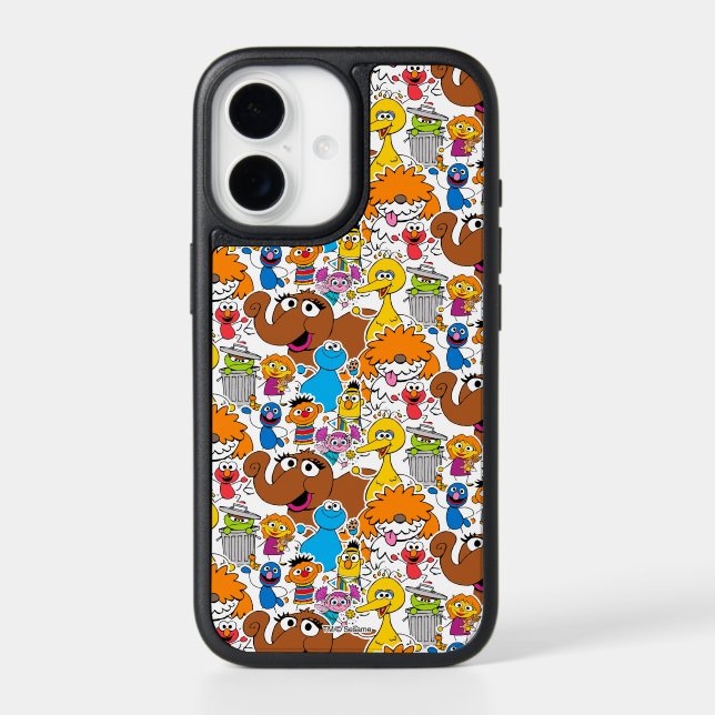 Sesame Street Pals Doodley Pattern Otterbox iPhone Case (Back)
