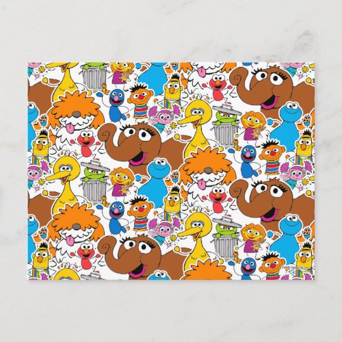 Sesame Street Pals Doodley Pattern Postcard