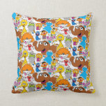 Sesame Street Pals Doodley Pattern Throw Pillow