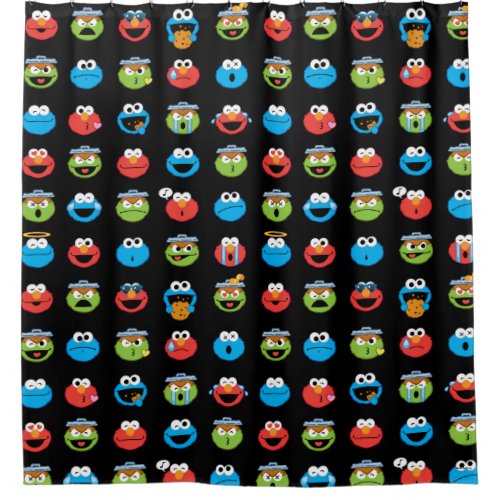 Sesame Street Pals Emoji Pattern Shower Curtain