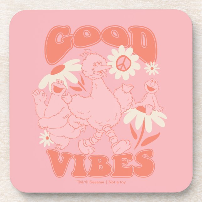 Sesame Street Pals | Good Vibes Beverage Coaster (Front)