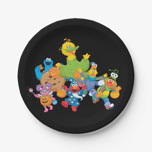 Sesame Street Pals | Halloween Costumes Paper Plates (Front)