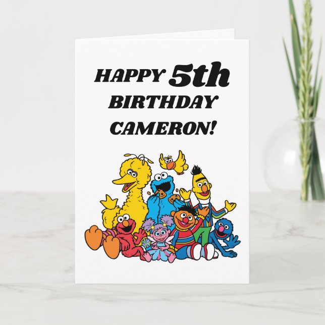 Sesame Street Pals Happy 5th Birthday Card (Front)