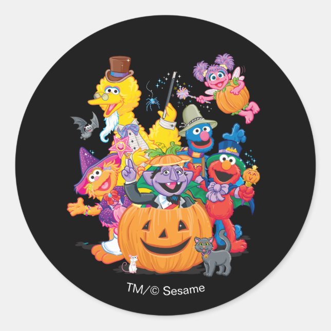 Sesame Street Pals | Happy Halloween Classic Round Sticker (Front)