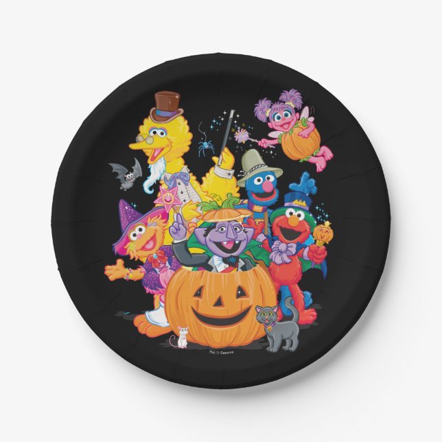 Sesame Street Pals | Happy Halloween Paper Plates (Front)