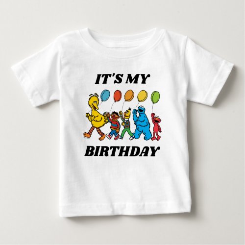 Sesame Street Pals  Its My Birthday Baby T_Shirt
