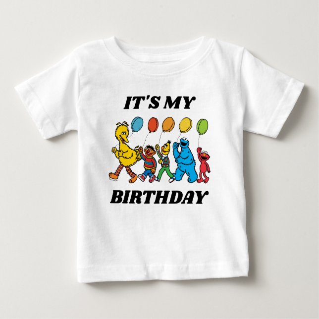 Sesame Street Pals | It's My Birthday Baby T-Shirt (Front)