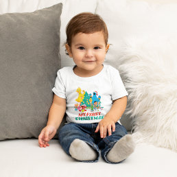Sesame Street Pals  | My First Christmas Baby T-Shirt