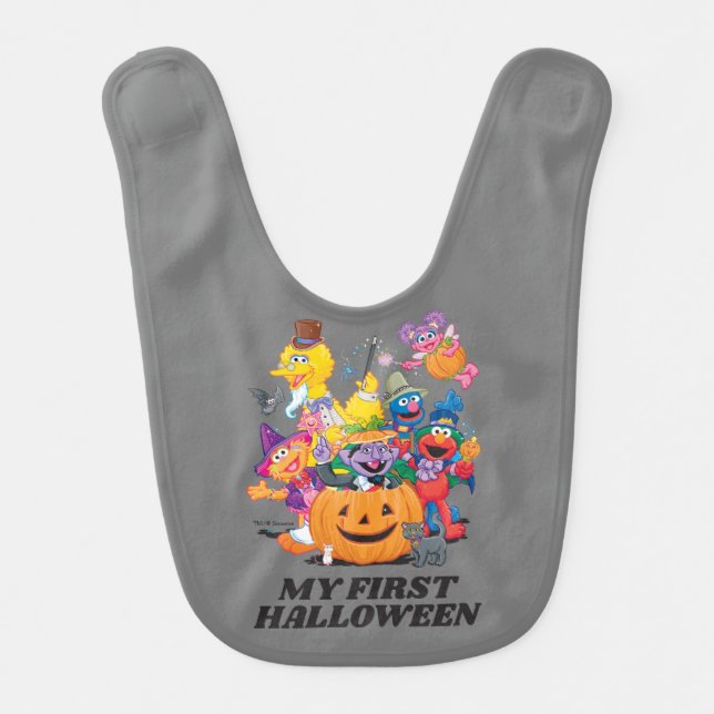 Sesame Street Pals | My First Halloween Baby Bib (Front)