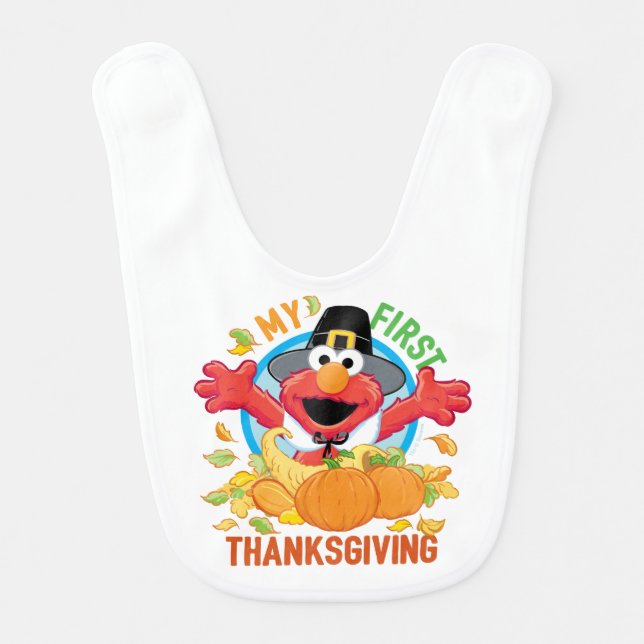 Sesame Street Pals | My First Thanksgiving Baby Bib (Front)