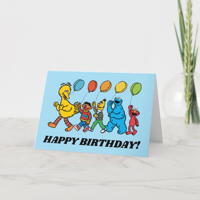 Sesame Street Pals | Party Balloons Card (Front)