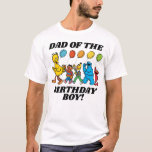 Sesame Street Pals | Party Balloons T-Shirt<br><div class="desc">This fun t-shirt features Elmo, Big Bird, and Cookie Monster from Sesame Street holding colorful balloons, along with the phrase "Dad of the Birthday Boy." Perfect for celebrating a special day, this vibrant design adds charm and whimsy to a Sesame Street-themed birthday party, making it a great outfit for the...</div>