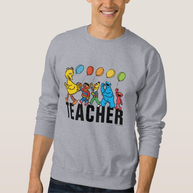 Sesame Street Pals | Party Balloons Teacher Sweatshirt (Front)