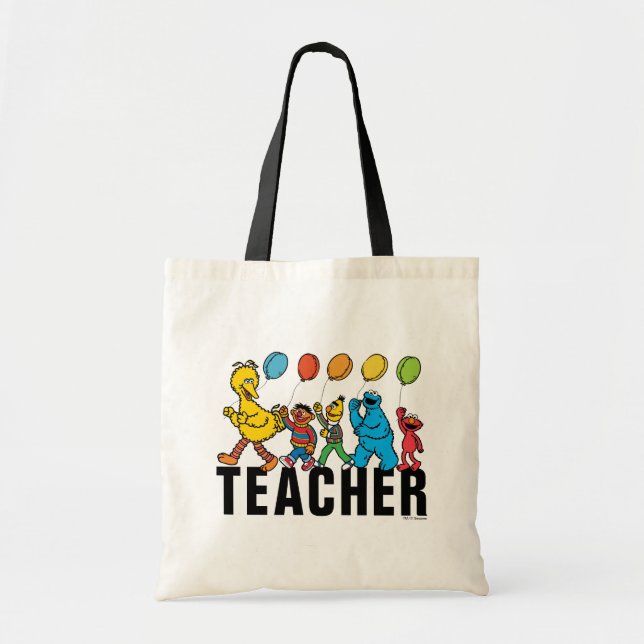 Sesame Street Pals | Party Balloons Teacher Tote Bag (Front)
