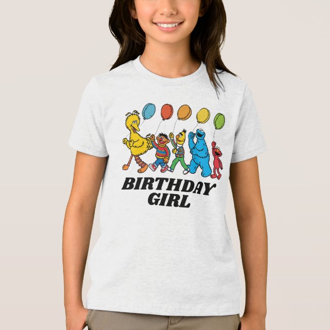 Sesame Street Pals | Party Balloons Tri-Blend Shirt (Front)