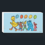 Sesame Street Pals | Party Balloons Wooden Box Sign<br><div class="desc">This fun graphic features all your favorite Sesame Street characters parading with party balloons.   © 2021 Sesame Workshop. www.sesamestreet.org</div>