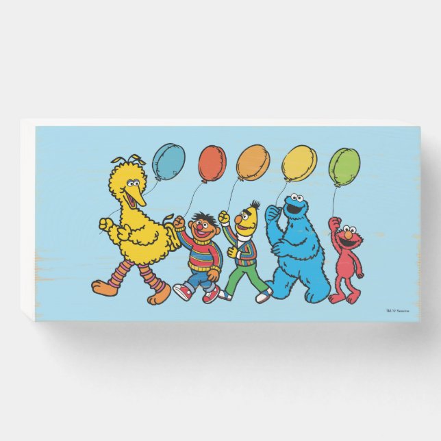 Sesame Street Pals | Party Balloons Wooden Box Sign (Front Horizontal)