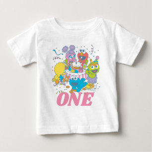 Sesame Street Pals Pastel   1st Birthday Baby T-Shirt