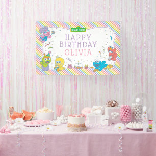 Sesame Street Pals Pastel 1st Birthday Banner