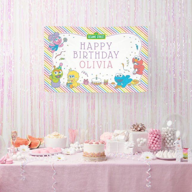 Sesame Street Pals Pastel | 1st Birthday Banner (Party)