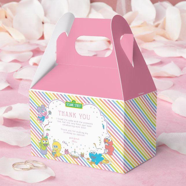 Sesame Street Pals Pastel | 1st Birthday Favor Boxes (Wedding)