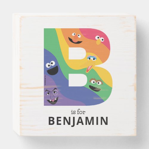 Sesame Street Pals Rainbow Alphabet B Wooden Box Sign