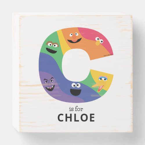 Sesame Street Pals Rainbow Alphabet C Wooden Box Sign
