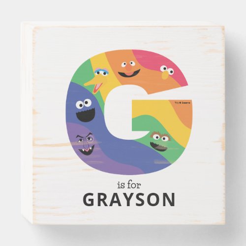 Sesame Street Pals Rainbow Alphabet G Wooden Box Sign