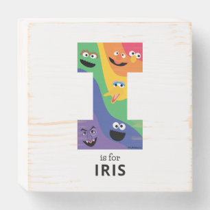 Sesame Street Pals Rainbow Alphabet I Wooden Box Sign