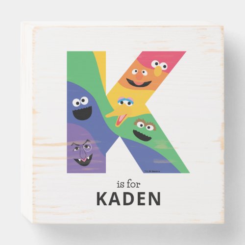 Sesame Street Pals Rainbow Alphabet K Wooden Box Sign