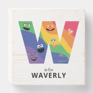 Sesame Street Pals Rainbow Alphabet W Wooden Box Sign