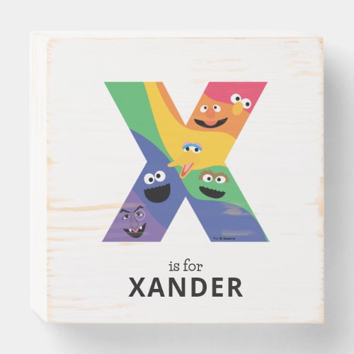 Sesame Street Pals Rainbow Alphabet X Wooden Box Sign