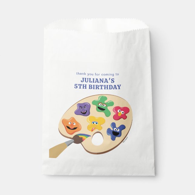 Sesame Street Pals Rainbow Art Party  Favor Bag (Front)