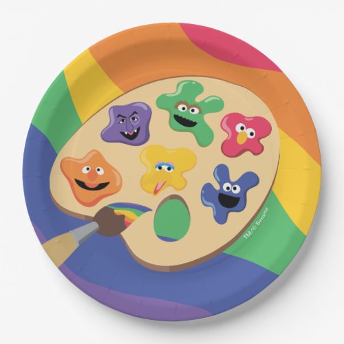 Sesame Street Pals Rainbow Art Party  Paper Plates