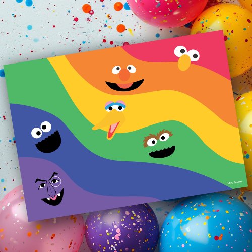 Sesame Street Pals Rainbow Birthday Invitation