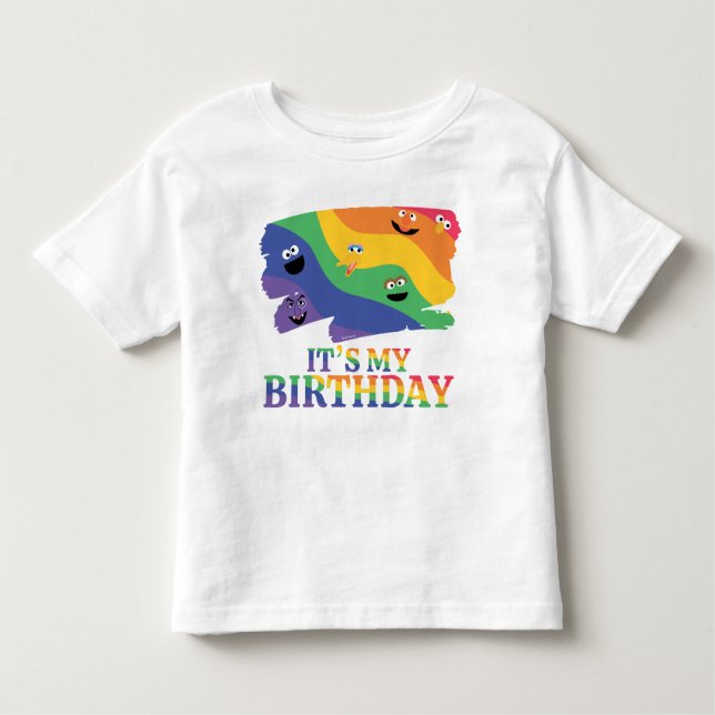 Sesame Street Pals Rainbow Birthday Toddler T-shirt (Front)