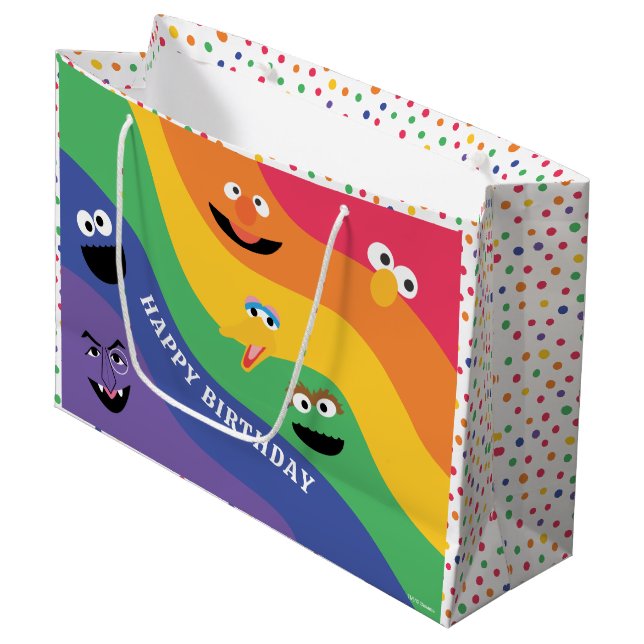 Sesame Street Pals Rainbow Gift Bag (Front Angled)