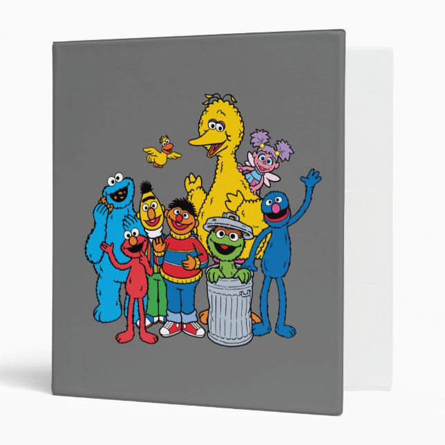 Sesame Street Pals Waving 3 Ring Binder (Front/Inside)