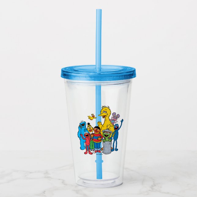 Sesame Street Pals Waving Acrylic Tumbler (Front)