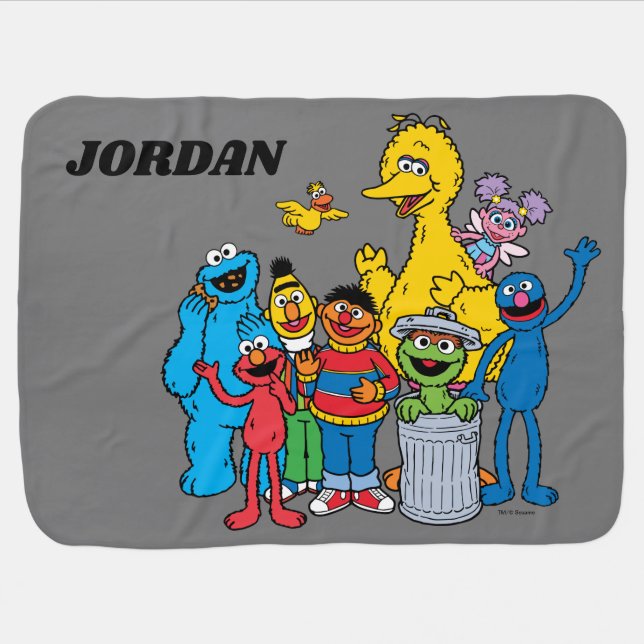 Sesame Street Pals Waving Baby Blanket (Horizontal)