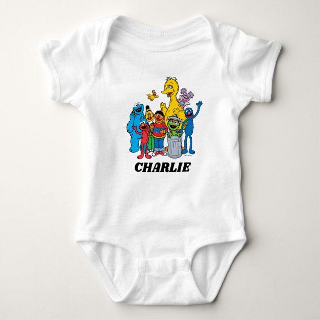 Sesame Street Pals Waving Baby Bodysuit (Front)