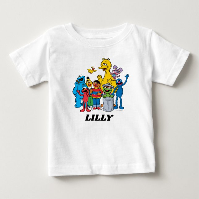Sesame Street Pals Waving Baby T-Shirt (Front)