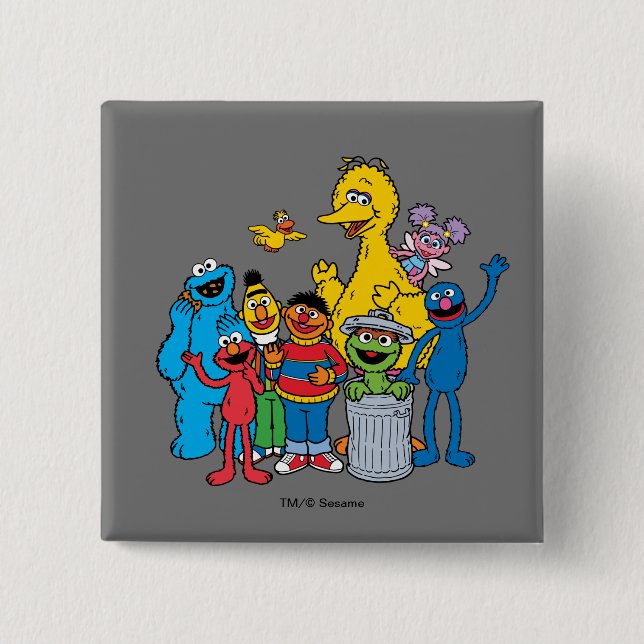 Sesame Street Pals Waving Button (Front)