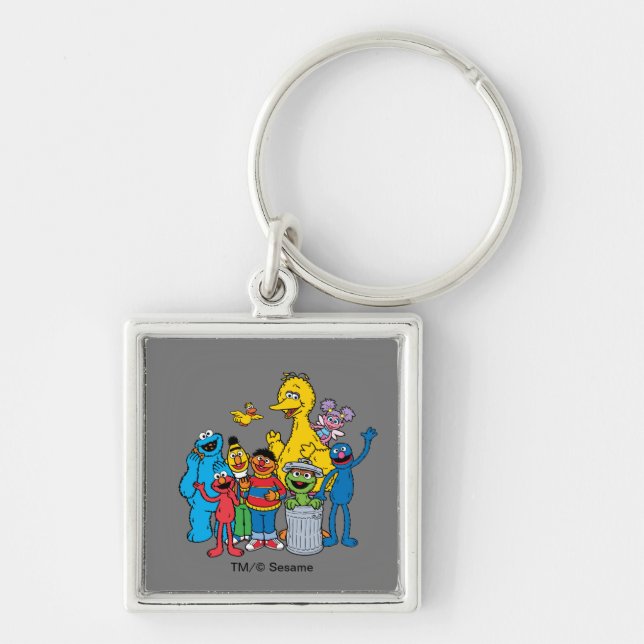 Sesame Street Pals Waving Keychain (Front)